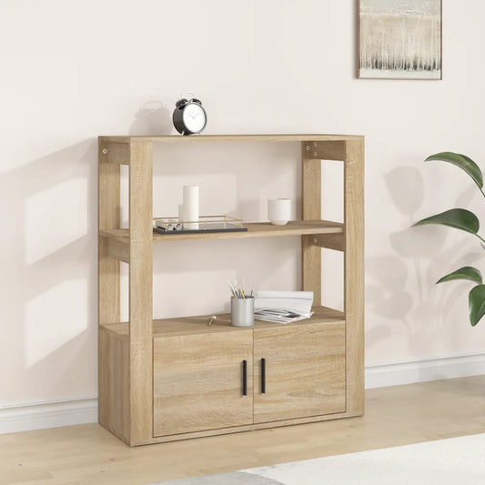 Dressoir 80x30x90 cm bewerkt hout sonoma eikenkleurig is nu te koop bij PeponiXL, paradijselijk wonen!