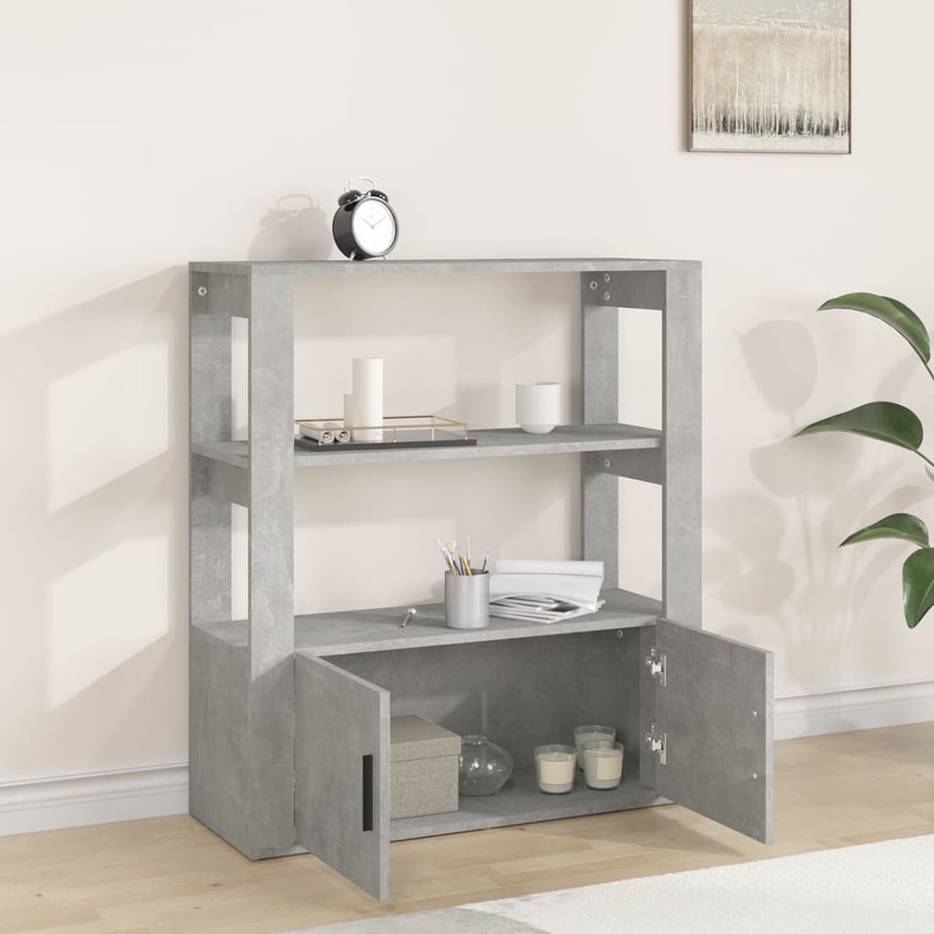 Dressoir 80x30x90 cm bewerkt hout betongrijs is nu te koop bij PeponiXL, paradijselijk wonen!
