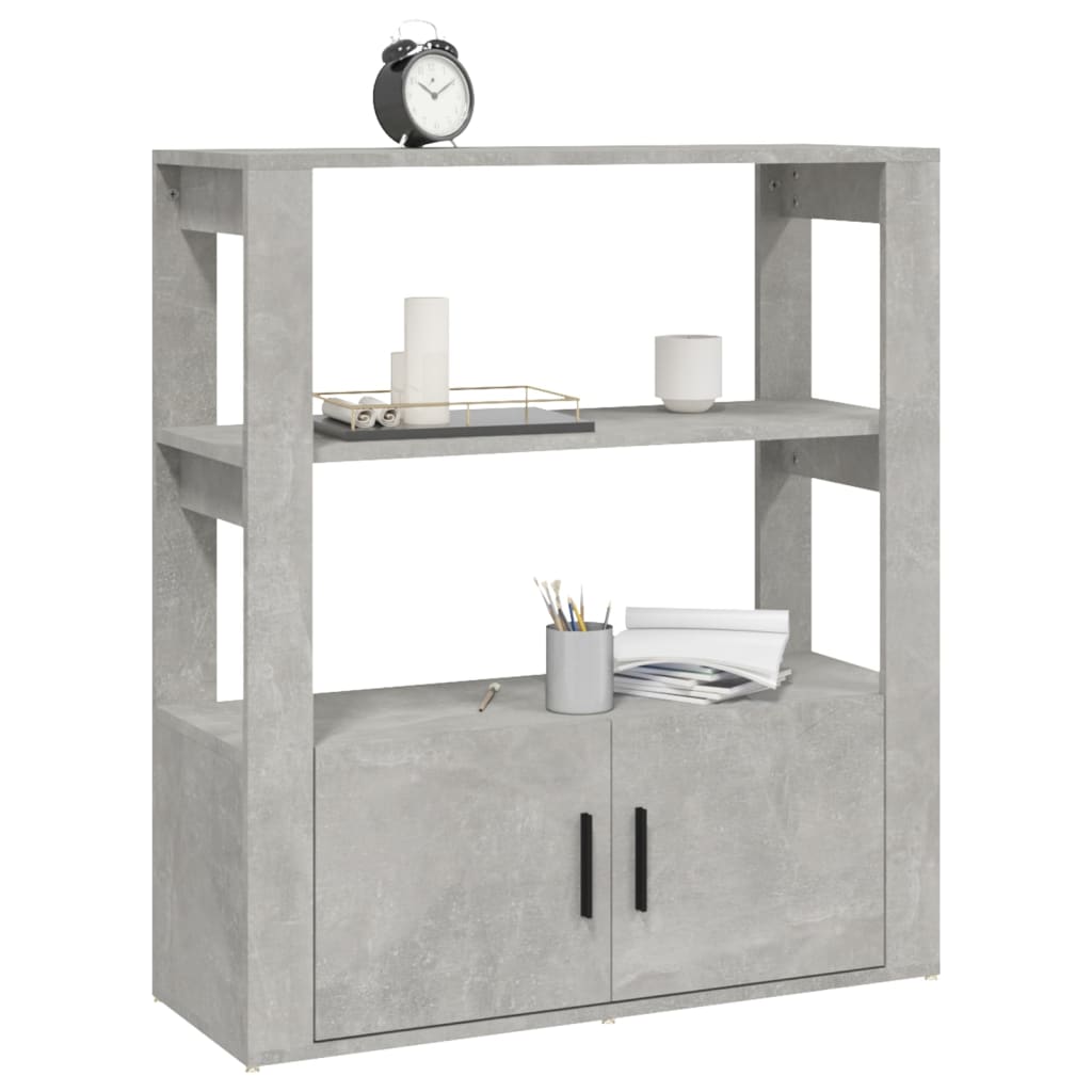 Dressoir 80x30x90 cm bewerkt hout betongrijs is nu te koop bij PeponiXL, paradijselijk wonen!