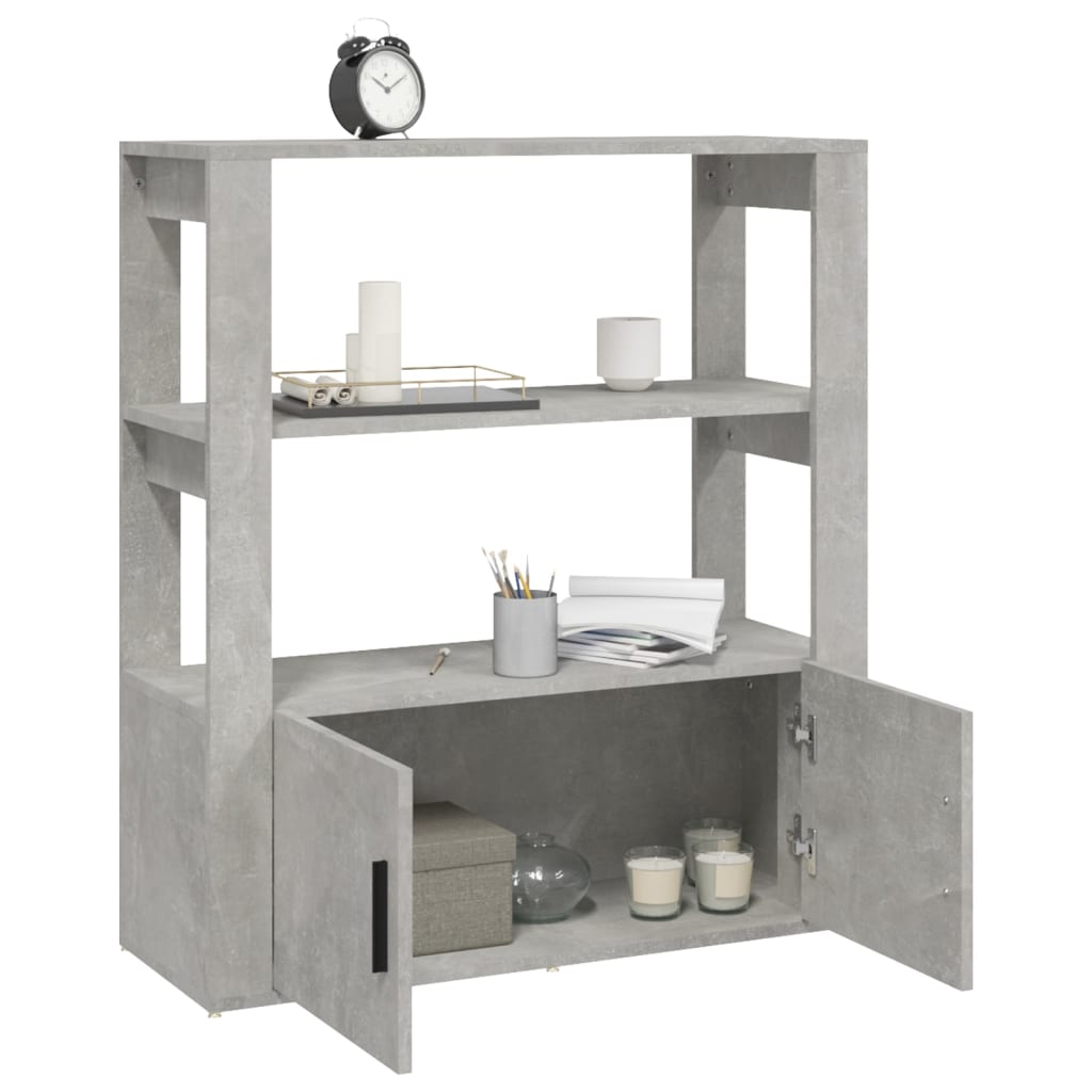 Dressoir 80x30x90 cm bewerkt hout betongrijs is nu te koop bij PeponiXL, paradijselijk wonen!