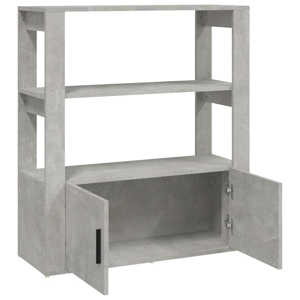 Dressoir 80x30x90 cm bewerkt hout betongrijs is nu te koop bij PeponiXL, paradijselijk wonen!