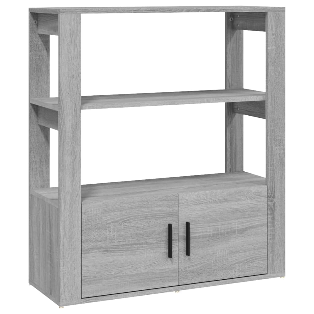 Dressoir 80x30x90 cm bewerkt hout grijs sonoma eikenkleurig is nu te koop bij PeponiXL, paradijselijk wonen!