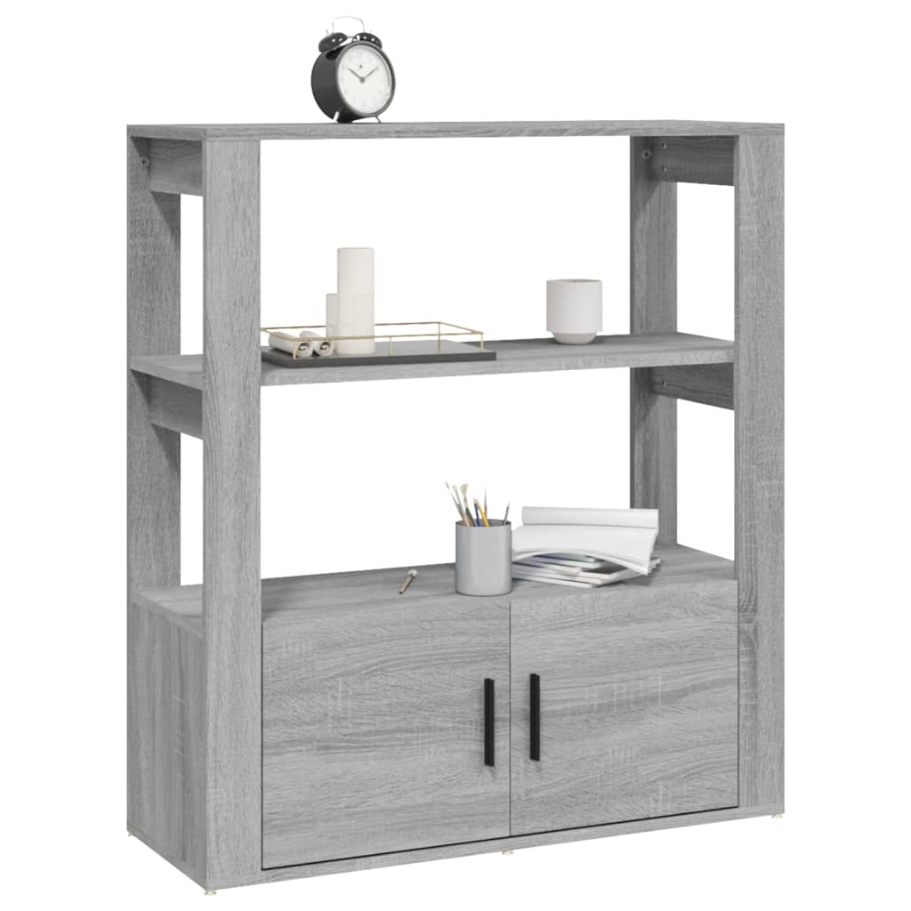 Dressoir 80x30x90 cm bewerkt hout grijs sonoma eikenkleurig is nu te koop bij PeponiXL, paradijselijk wonen!