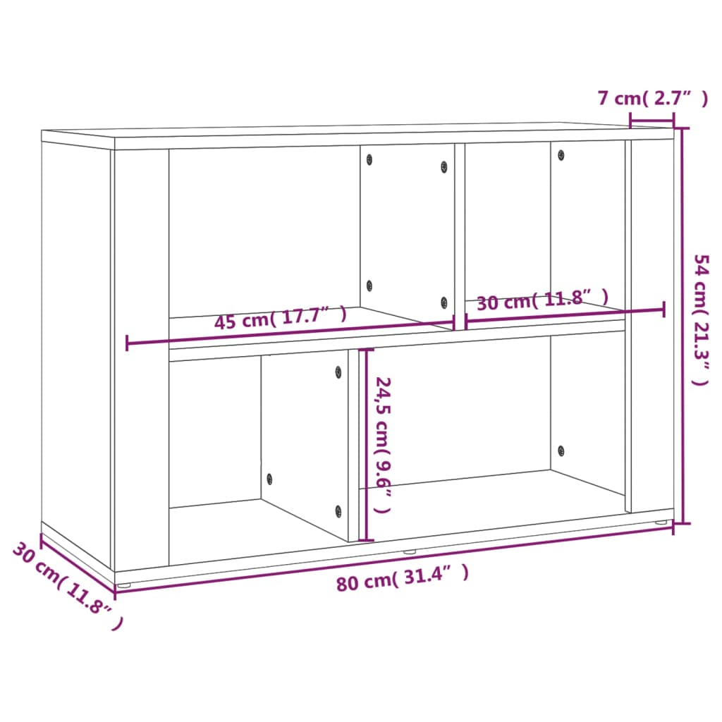 Dressoir 80x30x54 cm bewerkt hout gerookt eikenkleurig is nu te koop bij PeponiXL, paradijselijk wonen!