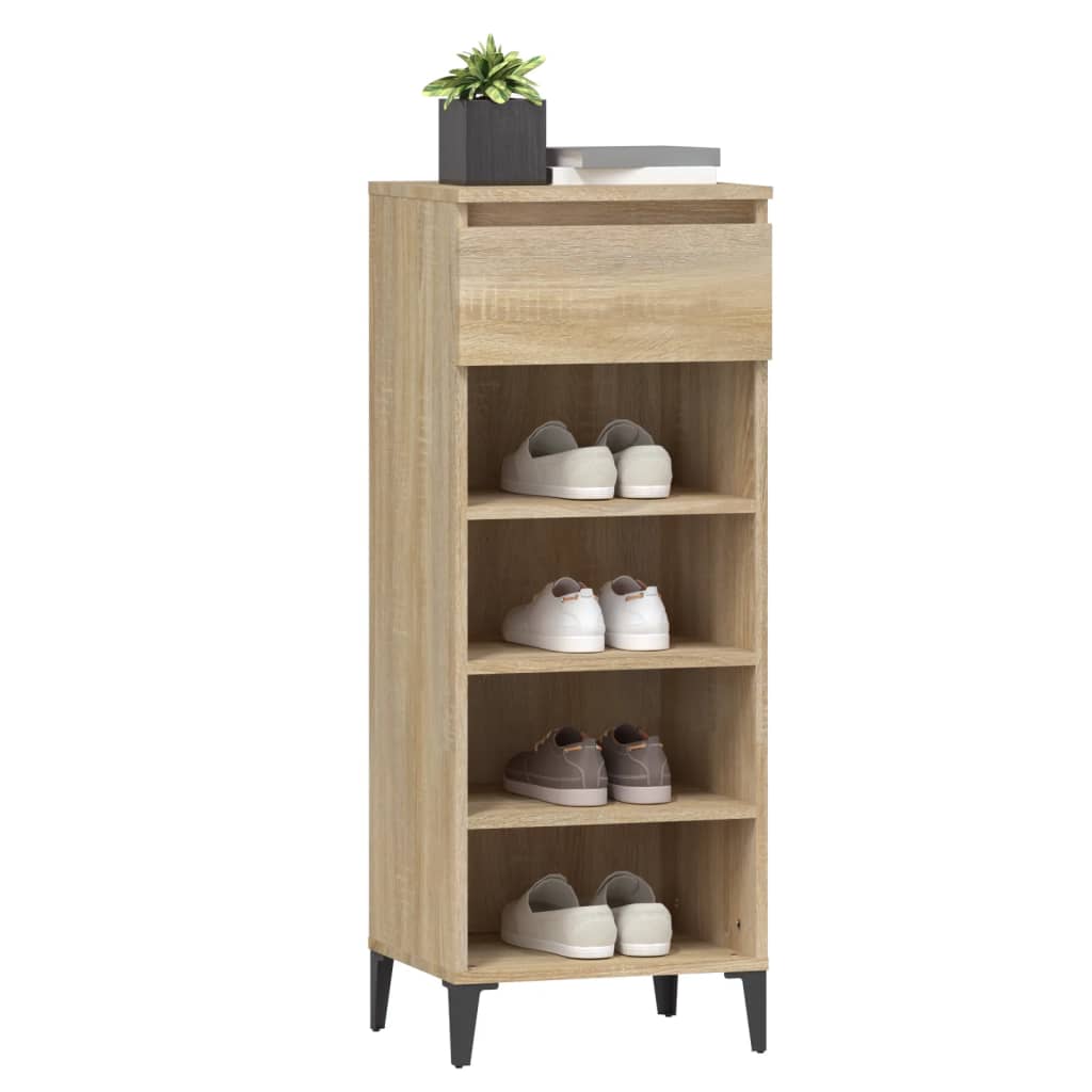 Schoenenrek 40x36x105 cm bewerkt hout sonoma eikenkleurig