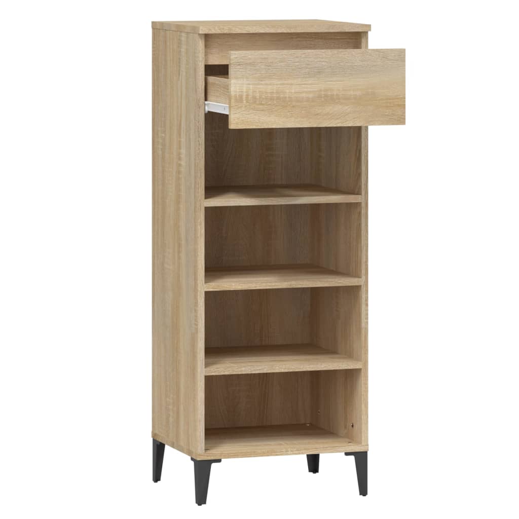 Schoenenrek 40x36x105 cm bewerkt hout sonoma eikenkleurig