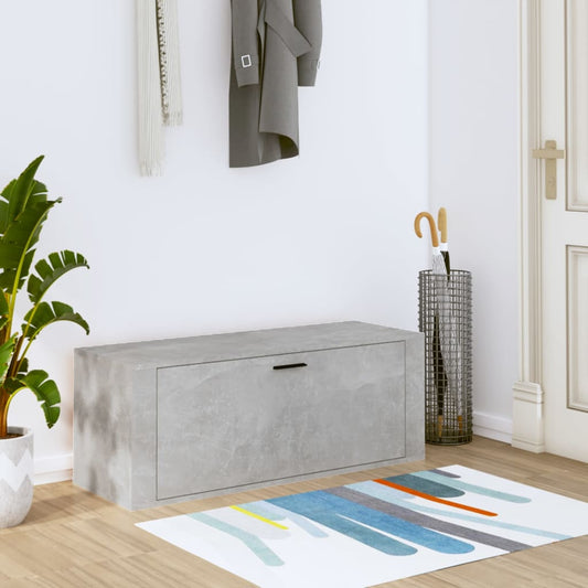 Wandschoenenkast 100x35x38 cm bewerkt hout betongrijs is nu te koop bij PeponiXL, paradijselijk wonen!