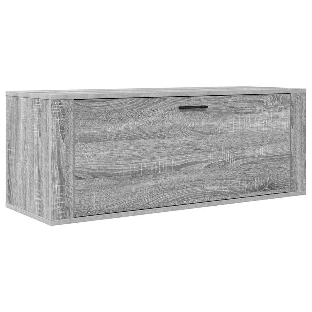 Wandschoenenkast 100x35x38 cm bewerkt hout grijs sonoma is nu te koop bij PeponiXL, paradijselijk wonen!