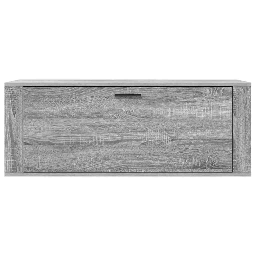 Wandschoenenkast 100x35x38 cm bewerkt hout grijs sonoma is nu te koop bij PeponiXL, paradijselijk wonen!