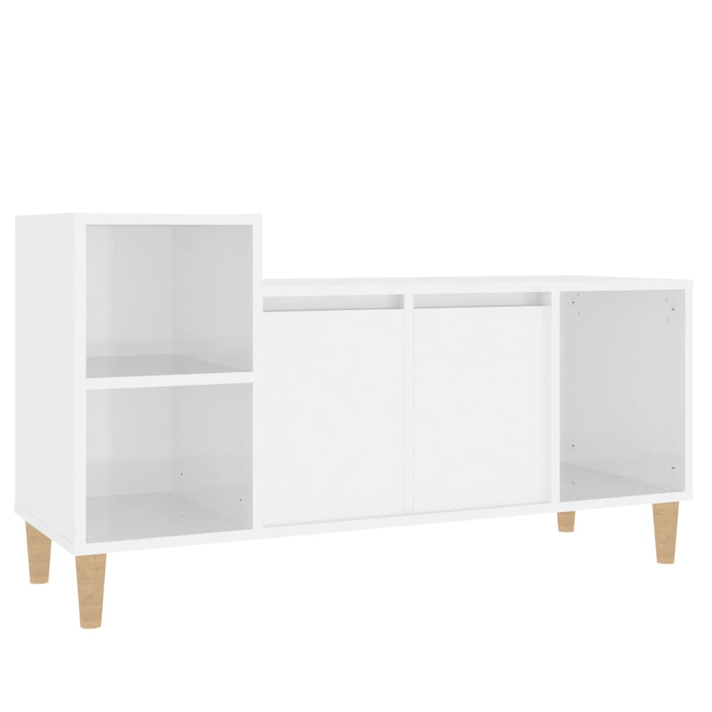 Tv-meubel 100x35x55 cm bewerkt hout hoogglans wit is nu te koop bij PeponiXL, paradijselijk wonen!