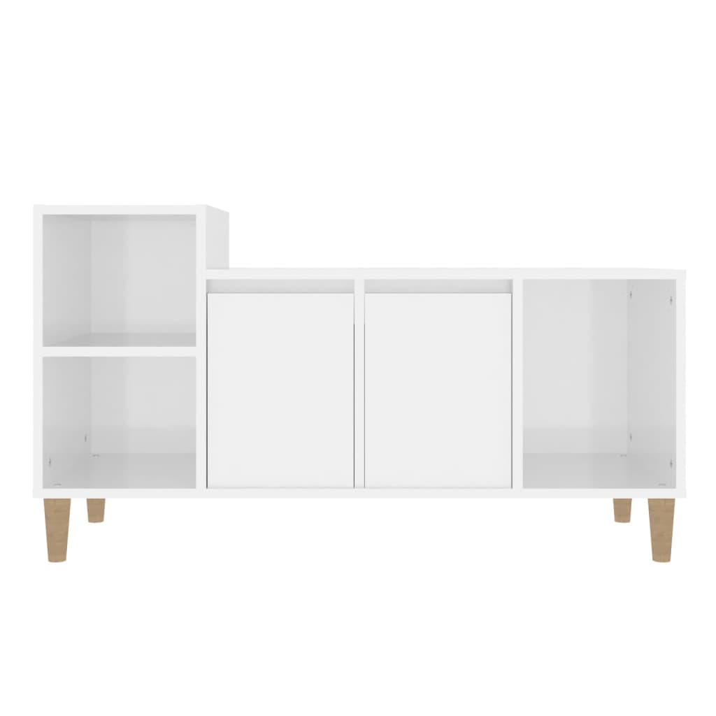 Tv-meubel 100x35x55 cm bewerkt hout hoogglans wit is nu te koop bij PeponiXL, paradijselijk wonen!
