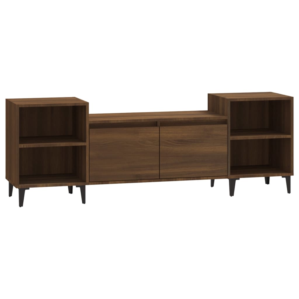 Tv-meubel 160x35x55 cm bewerkt hout bruin eikenkleur is nu te koop bij PeponiXL, paradijselijk wonen!
