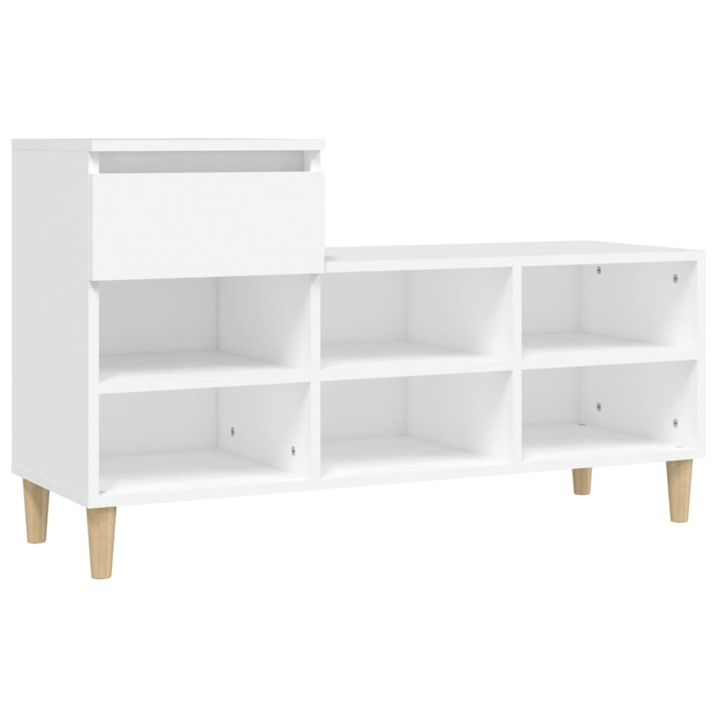 Schoenenkast 102x36x60 cm bewerkt hout wit is nu te koop bij PeponiXL, paradijselijk wonen!