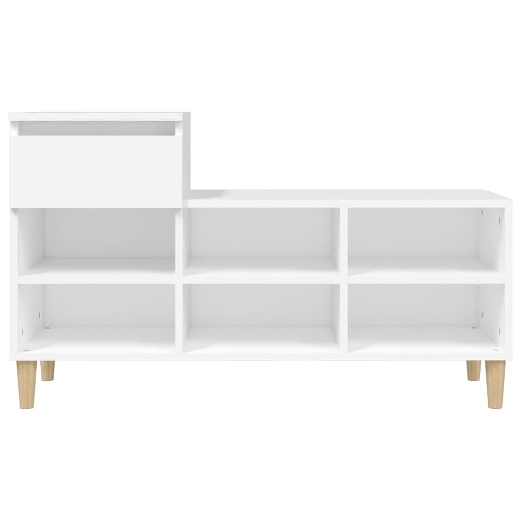Schoenenkast 102x36x60 cm bewerkt hout wit is nu te koop bij PeponiXL, paradijselijk wonen!