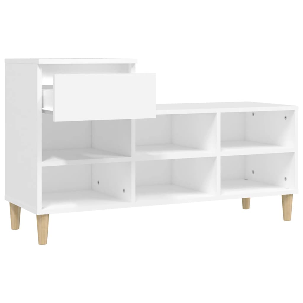 Schoenenkast 102x36x60 cm bewerkt hout wit is nu te koop bij PeponiXL, paradijselijk wonen!