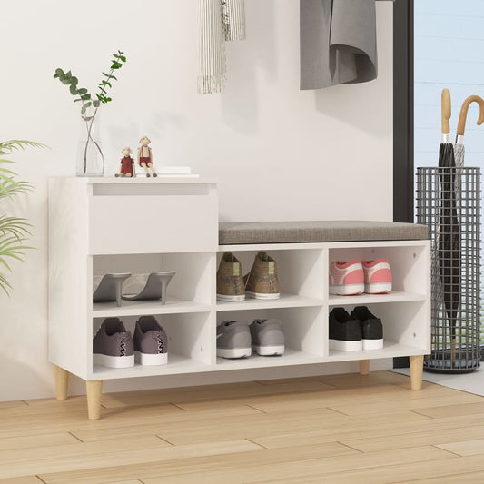 Schoenenkast 102x36x60 cm bewerkt hout wit is nu te koop bij PeponiXL, paradijselijk wonen!