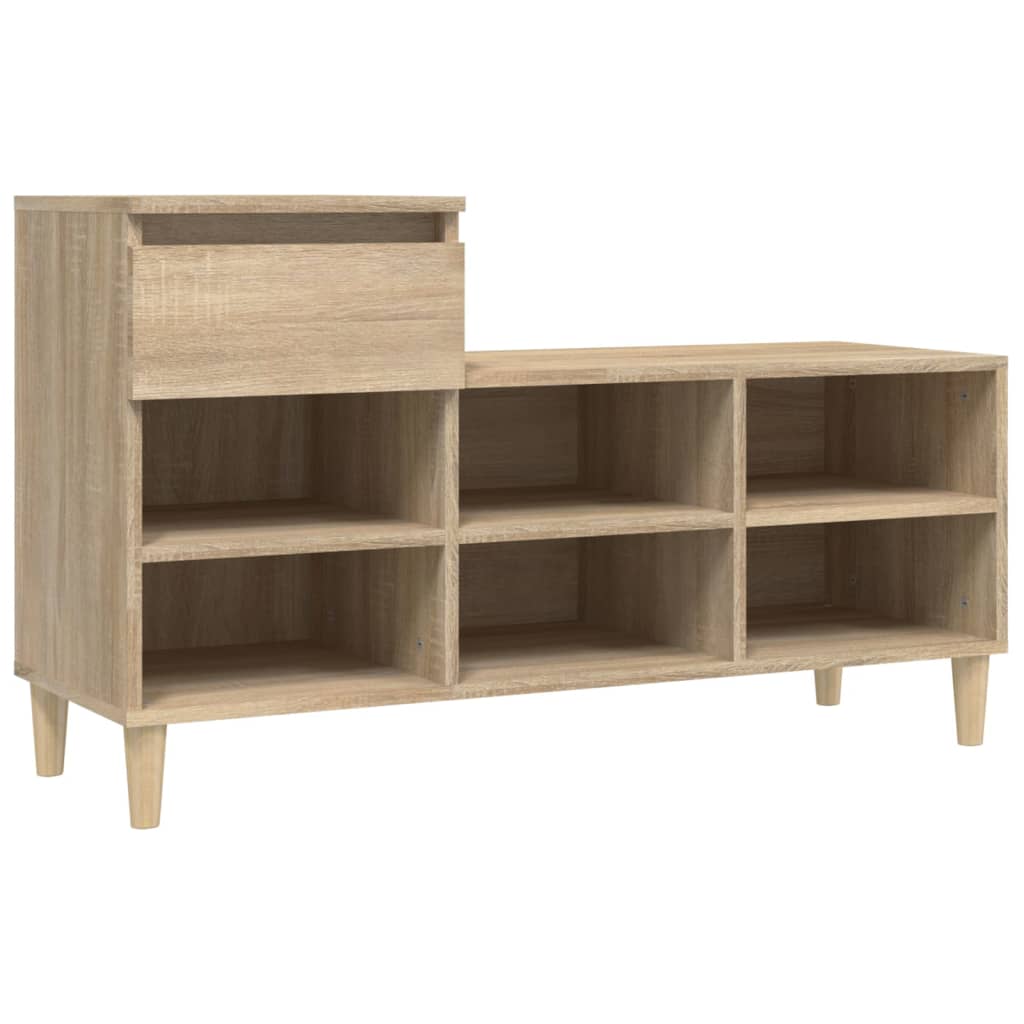 Schoenenkast 102x36x60 cm bewerkt hout sonoma eikenkleurig is nu te koop bij PeponiXL, paradijselijk wonen!