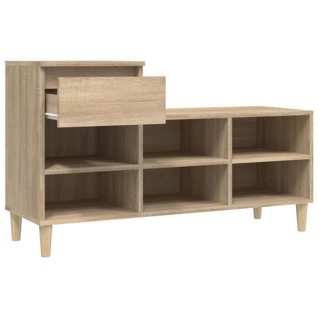 Schoenenkast 102x36x60 cm bewerkt hout sonoma eikenkleurig is nu te koop bij PeponiXL, paradijselijk wonen!