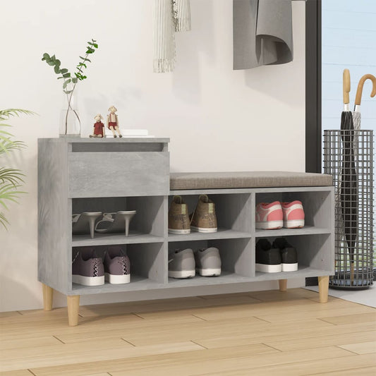 Schoenenkast 102x36x60 cm bewerkt hout betongrijs is nu te koop bij PeponiXL, paradijselijk wonen!