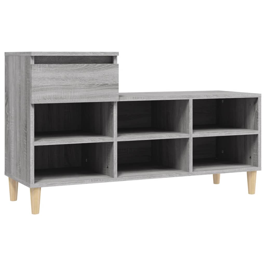 Schoenenkast 102x36x60 cm bewerkt hout sonoma grijs is nu te koop bij PeponiXL, paradijselijk wonen!