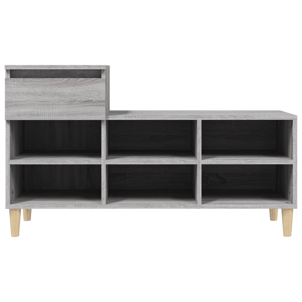 Schoenenkast 102x36x60 cm bewerkt hout sonoma grijs is nu te koop bij PeponiXL, paradijselijk wonen!