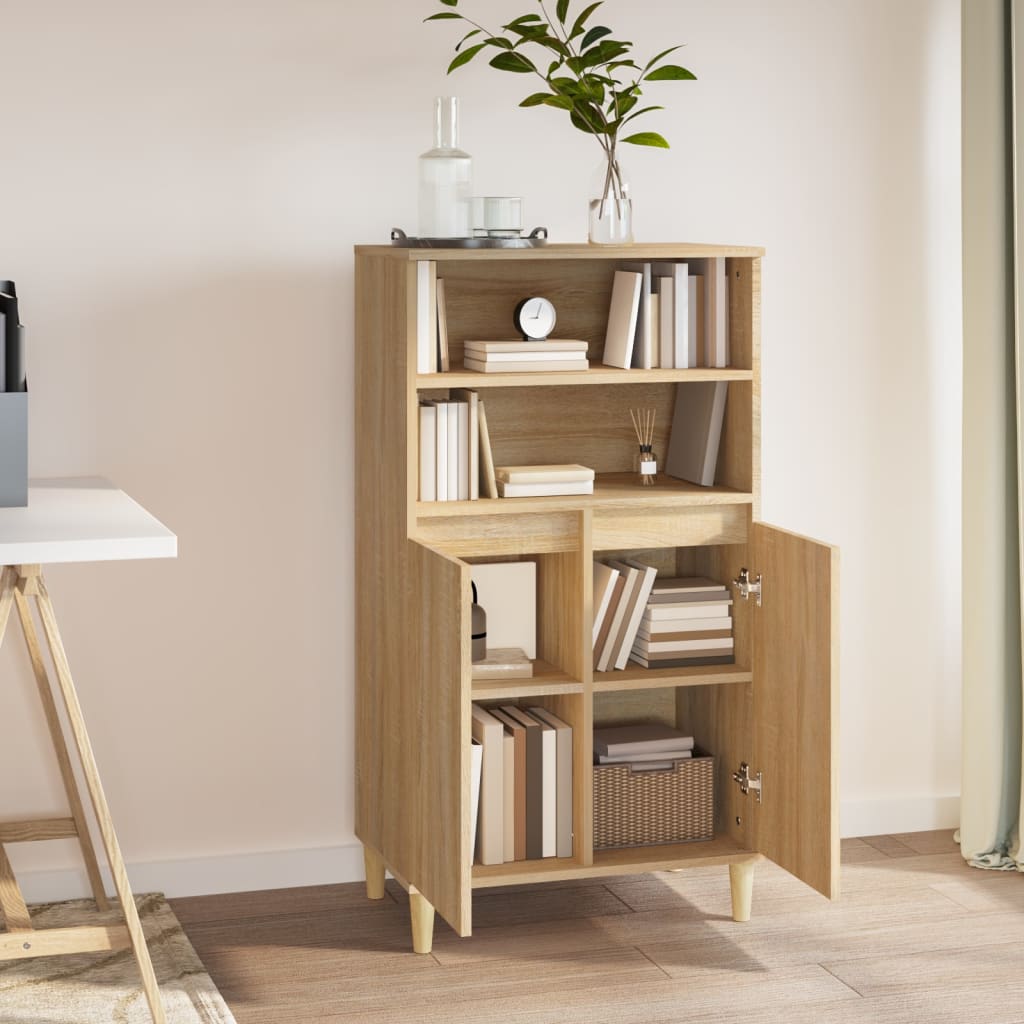 Hoge kast 60x36x110 cm bewerkt hout sonoma eikenkleurig is nu te koop bij PeponiXL, paradijselijk wonen!