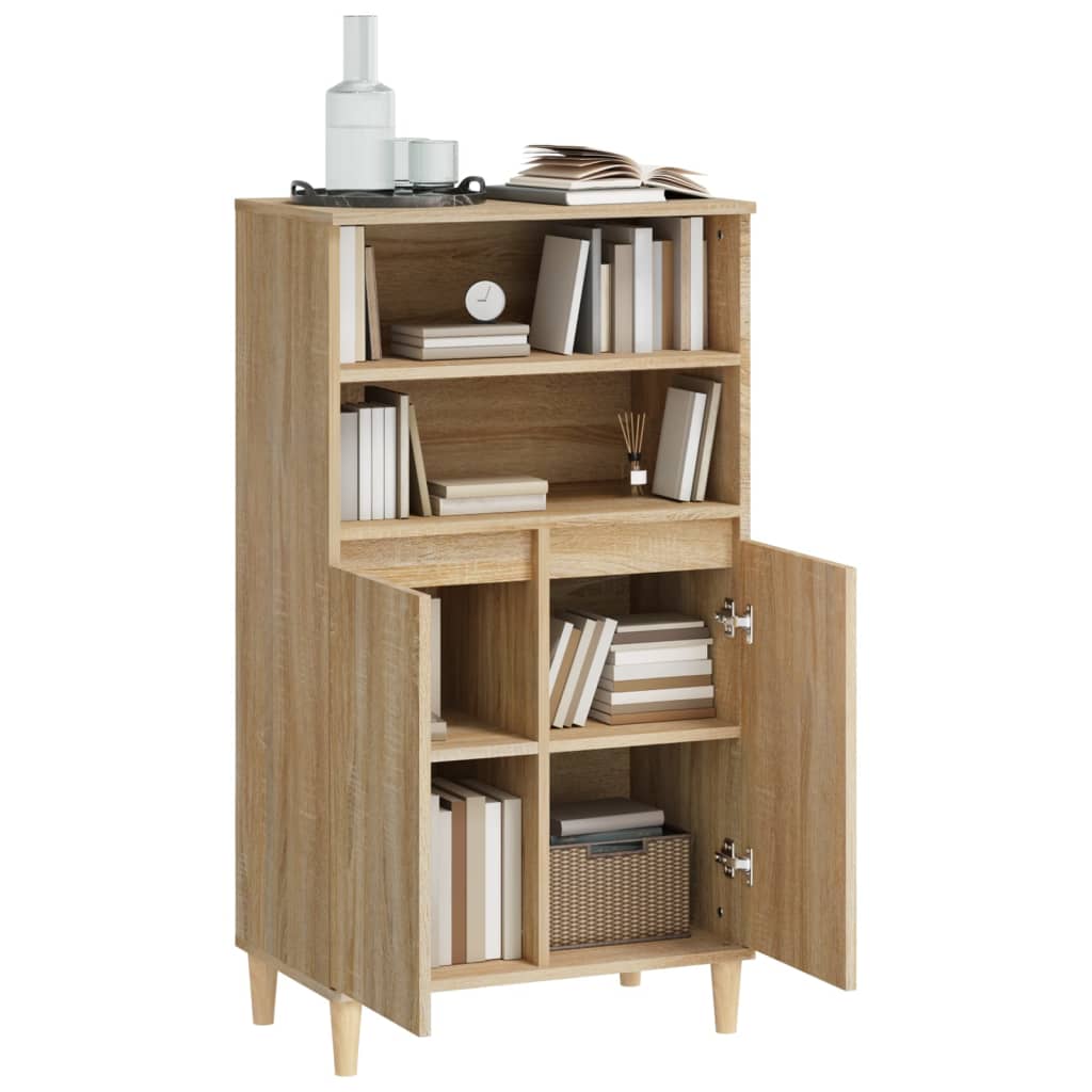 Hoge kast 60x36x110 cm bewerkt hout sonoma eikenkleurig is nu te koop bij PeponiXL, paradijselijk wonen!