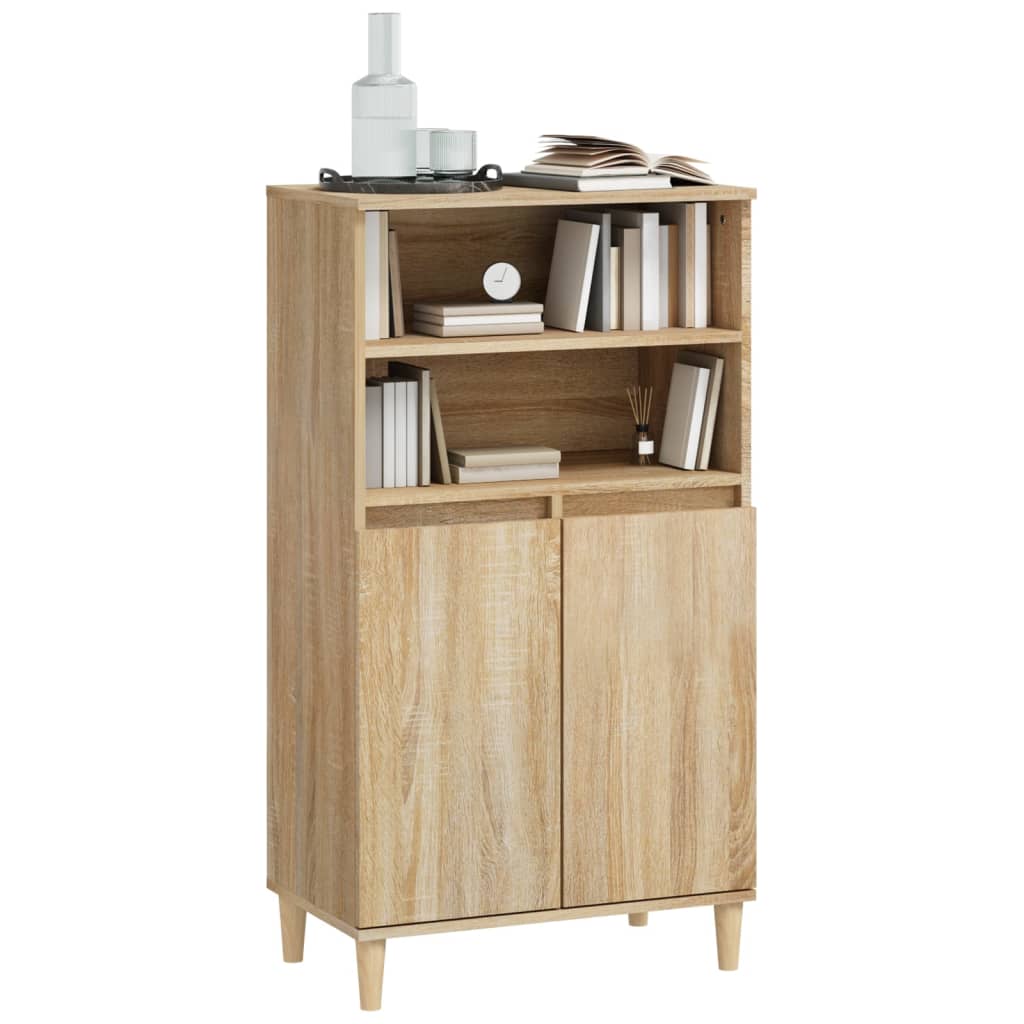 Hoge kast 60x36x110 cm bewerkt hout sonoma eikenkleurig is nu te koop bij PeponiXL, paradijselijk wonen!