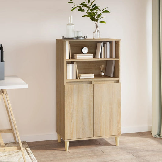 Hoge kast 60x36x110 cm bewerkt hout sonoma eikenkleurig is nu te koop bij PeponiXL, paradijselijk wonen!