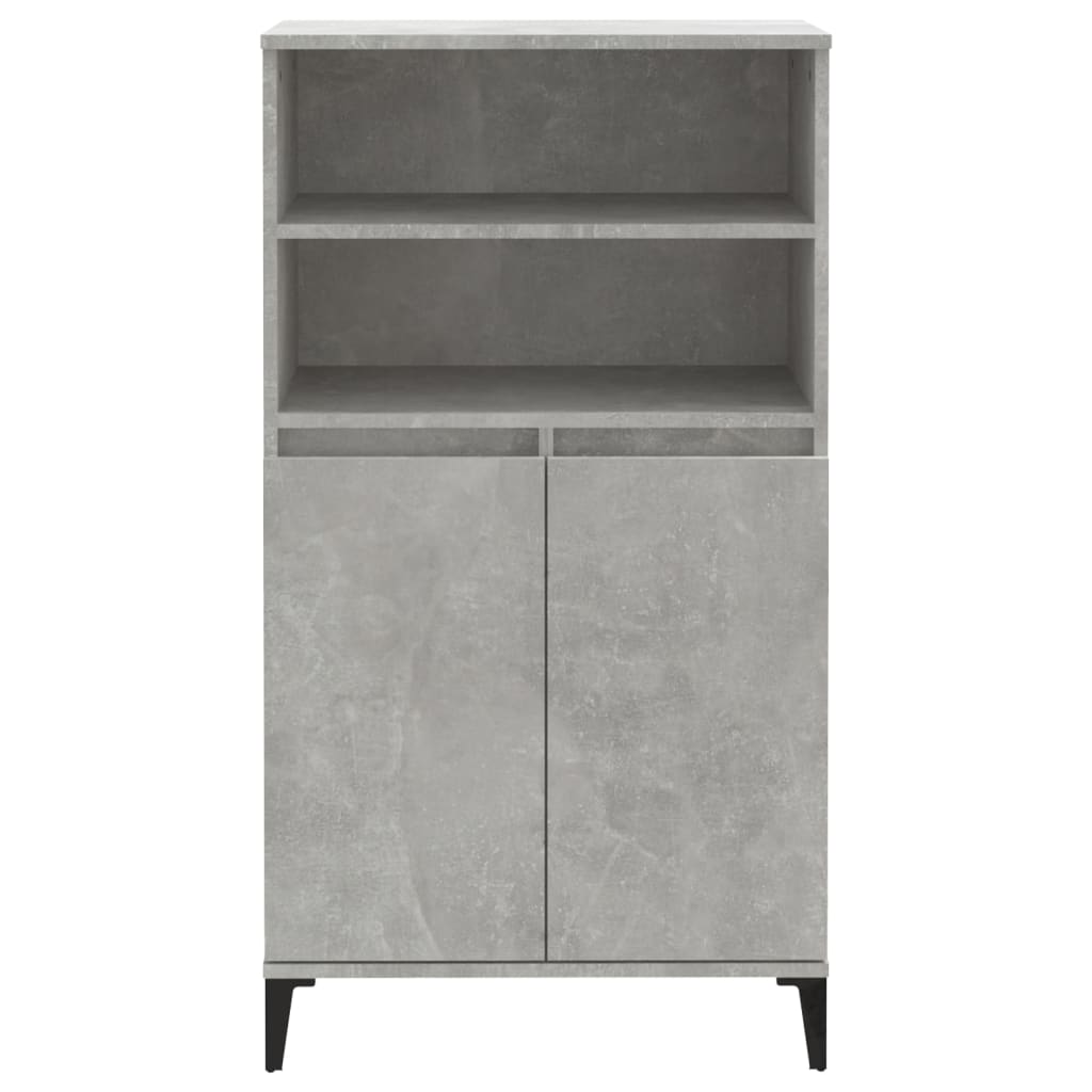 Hoge kast 60x36x110 cm bewerkt hout betongrijs is nu te koop bij PeponiXL, paradijselijk wonen!