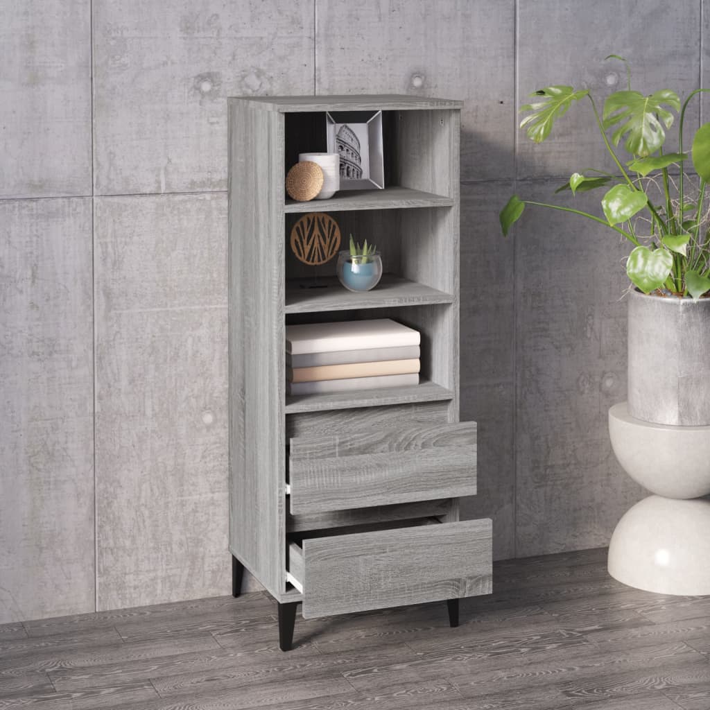 Hoge kast 40x36x110 cm bewerkt hout grijs sonoma is nu te koop bij PeponiXL, paradijselijk wonen!