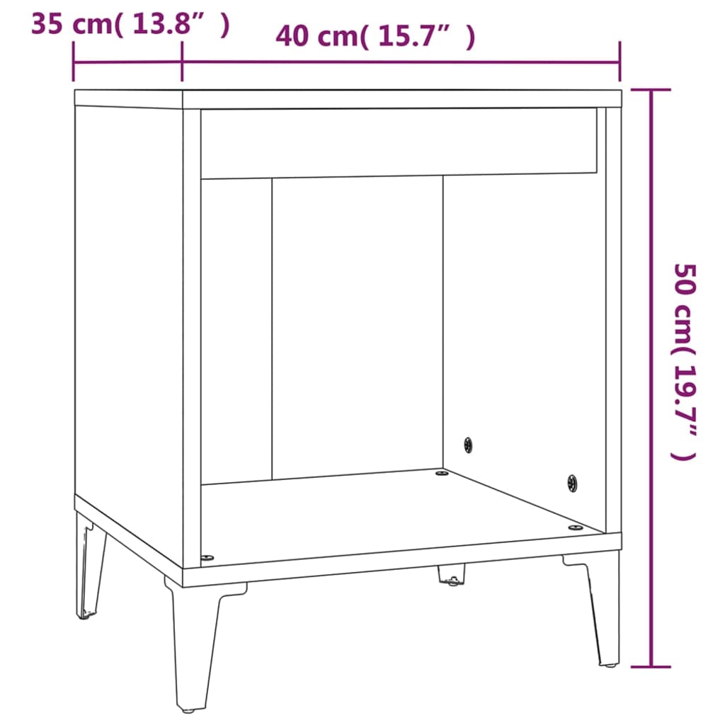 Nachtkastje 40x35x50 cm betongrijs is nu te koop bij PeponiXL, paradijselijk wonen!