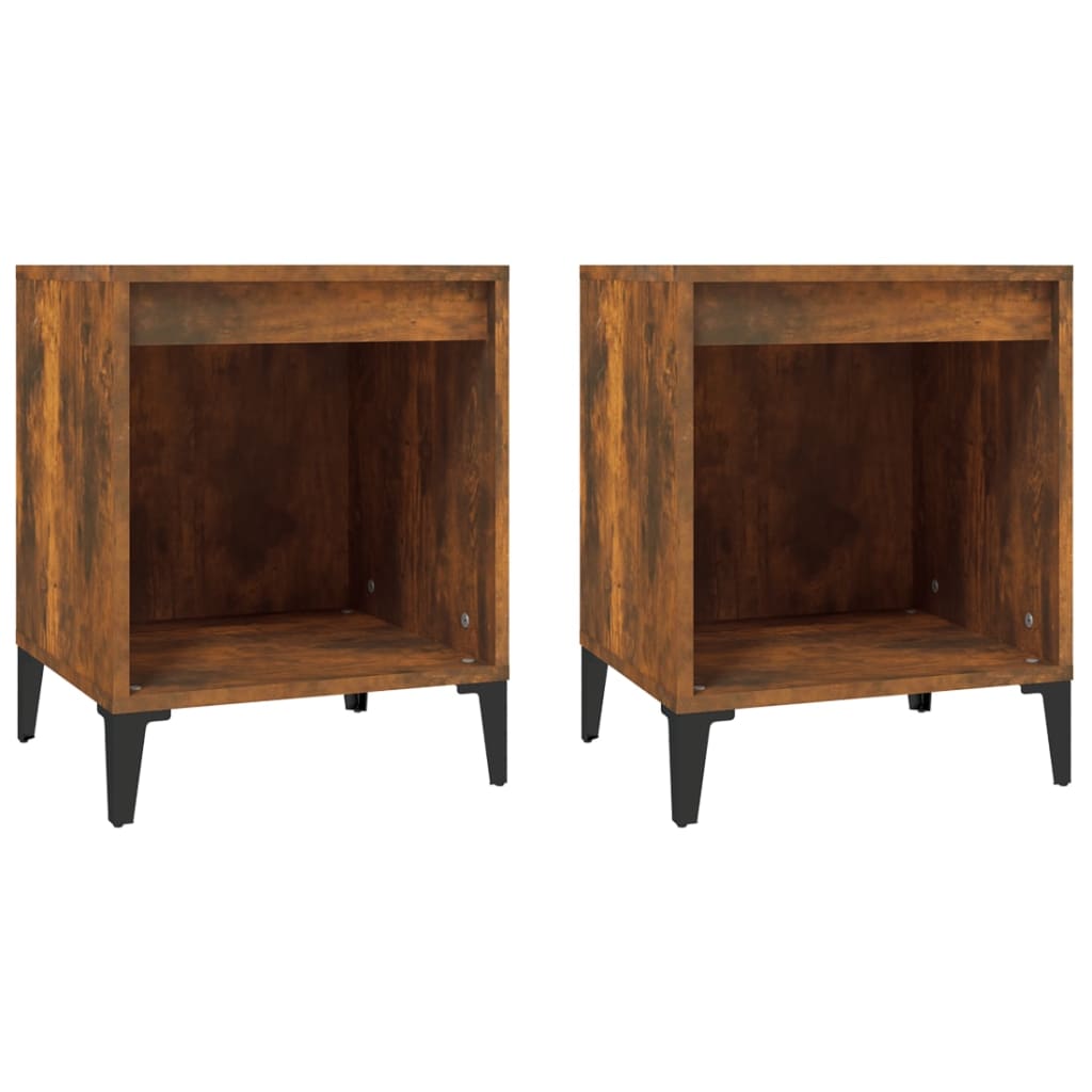 Nachtkastjes 2 st 40x35x50 cm gerookt eikenkleurig is nu te koop bij PeponiXL, paradijselijk wonen!
