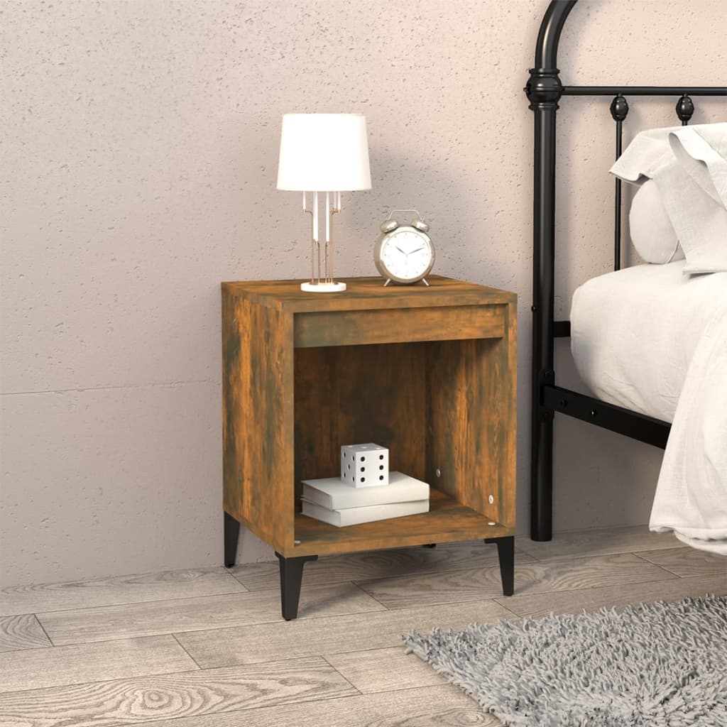 Nachtkastjes 2 st 40x35x50 cm gerookt eikenkleurig is nu te koop bij PeponiXL, paradijselijk wonen!