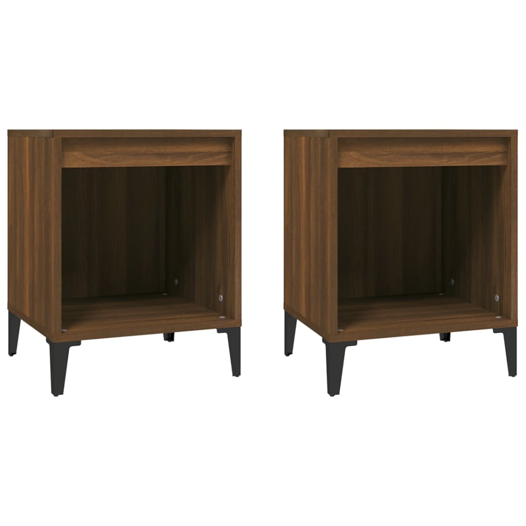 Nachtkastjes 2 st 40x35x50 cm bruin eikenkleur is nu te koop bij PeponiXL, paradijselijk wonen!