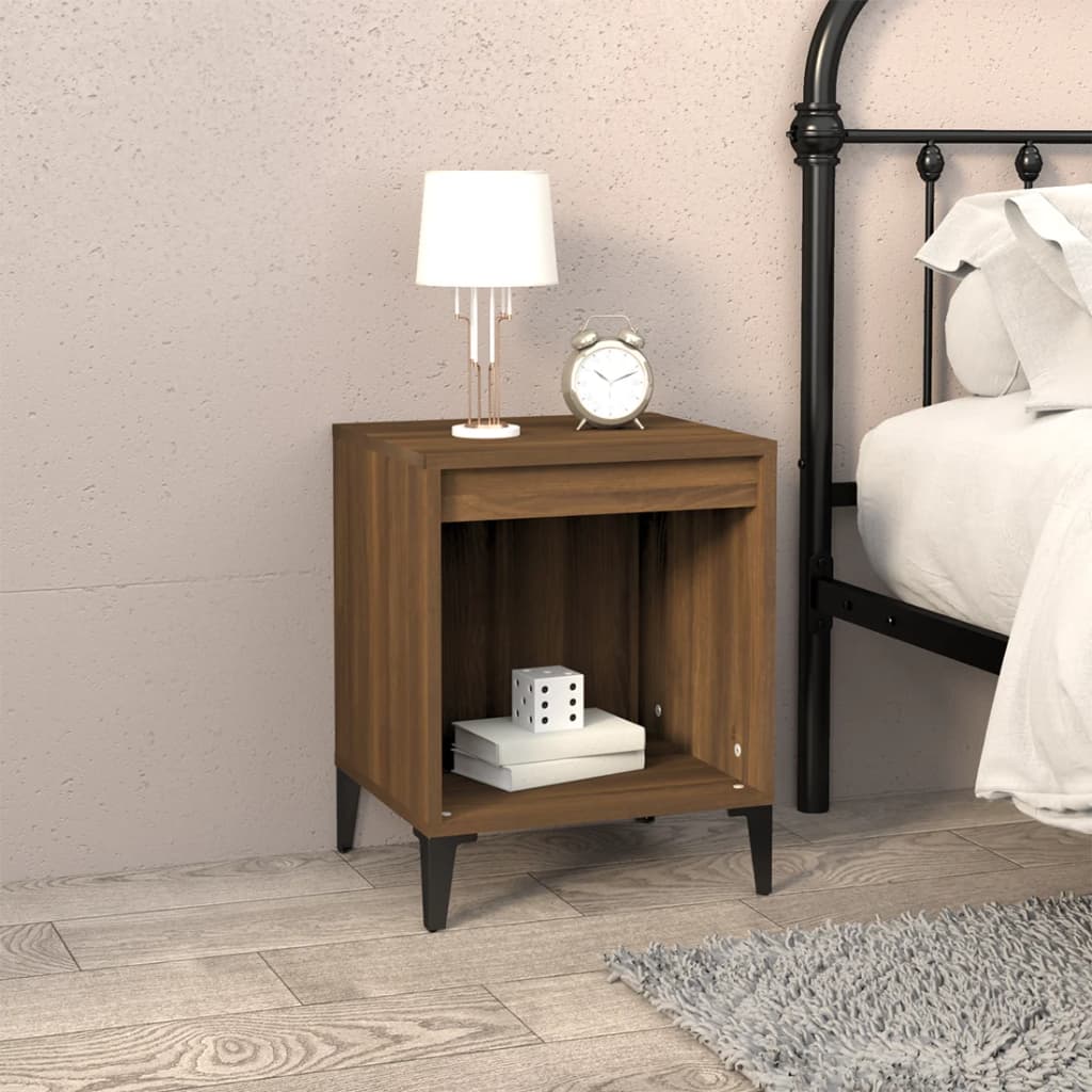 Nachtkastjes 2 st 40x35x50 cm bruin eikenkleur is nu te koop bij PeponiXL, paradijselijk wonen!
