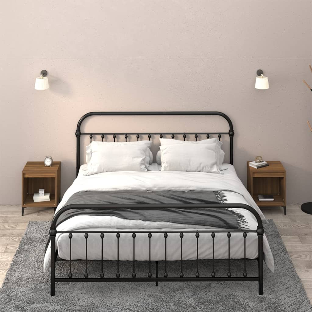 Nachtkastjes 2 st 40x35x50 cm bruin eikenkleur is nu te koop bij PeponiXL, paradijselijk wonen!