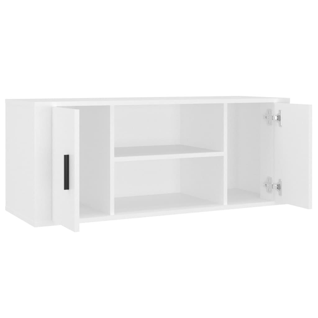 Tv-meubel 100x35x40 cm bewerkt hout wit is nu te koop bij PeponiXL, paradijselijk wonen!