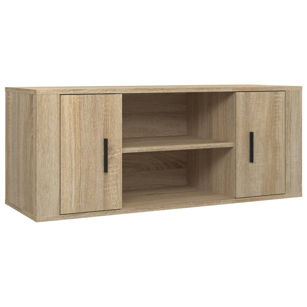 Tv-meubel 100x35x40 cm bewerkt hout sonoma eikenkleurig is nu te koop bij PeponiXL, paradijselijk wonen!