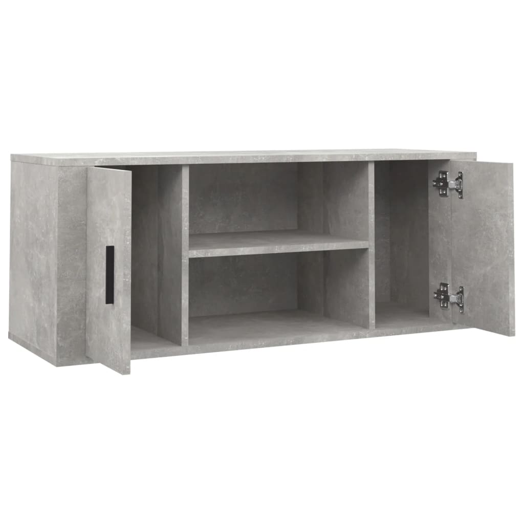 Tv-meubel 100x35x40 cm bewerkt hout betongrijs is nu te koop bij PeponiXL, paradijselijk wonen!
