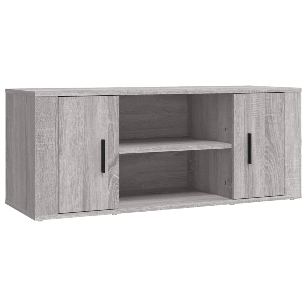 Tv-meubel 100x35x40 cm bewerkt hout grijs sonoma eikenkleurig is nu te koop bij PeponiXL, paradijselijk wonen!