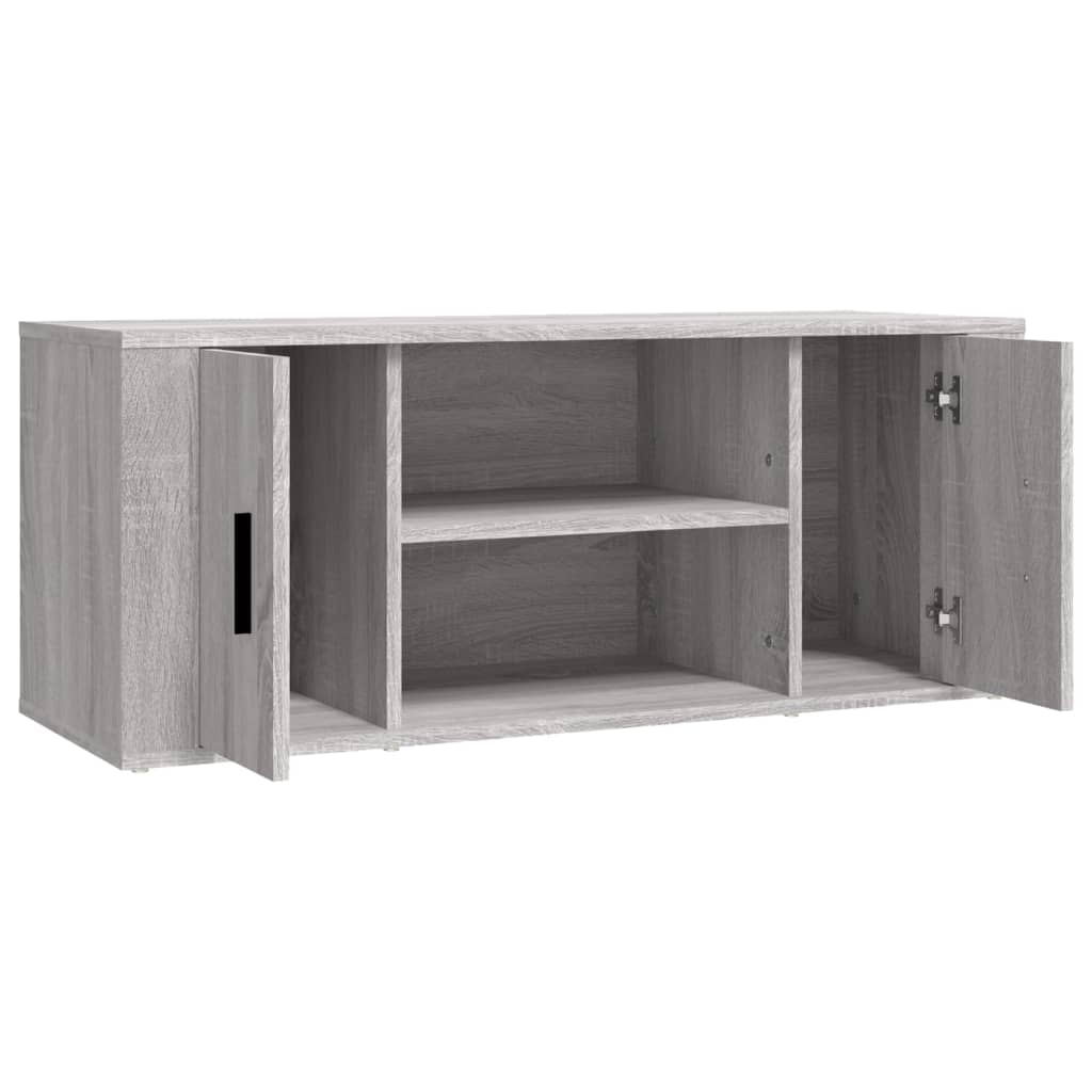 Tv-meubel 100x35x40 cm bewerkt hout grijs sonoma eikenkleurig is nu te koop bij PeponiXL, paradijselijk wonen!