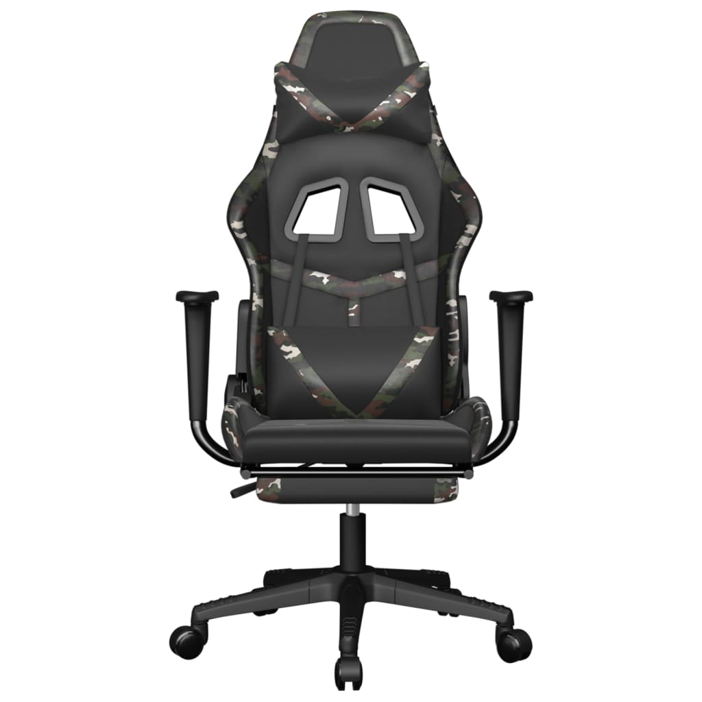 Gamestoel met voetensteun kunstleer zwart en camouflage is nu te koop bij PeponiXL, paradijselijk wonen!