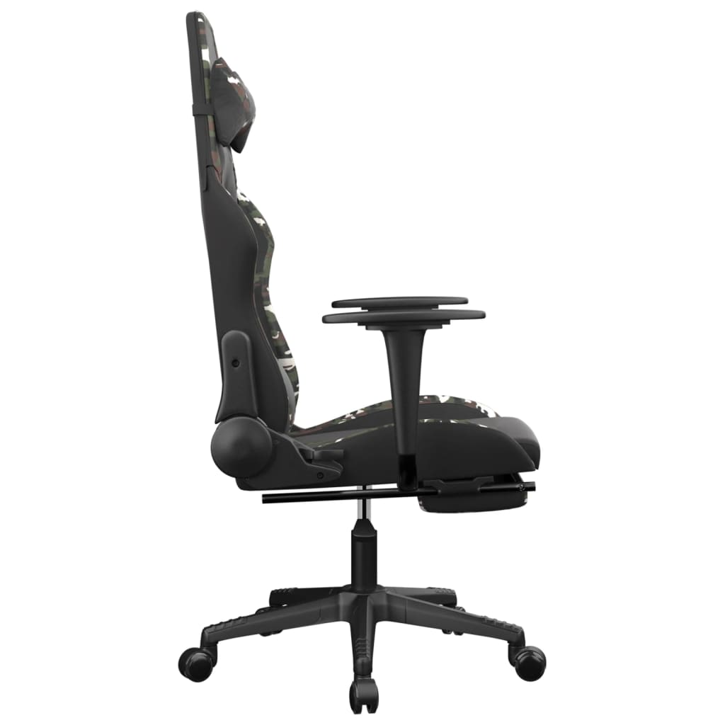 Gamestoel met voetensteun kunstleer zwart en camouflage is nu te koop bij PeponiXL, paradijselijk wonen!