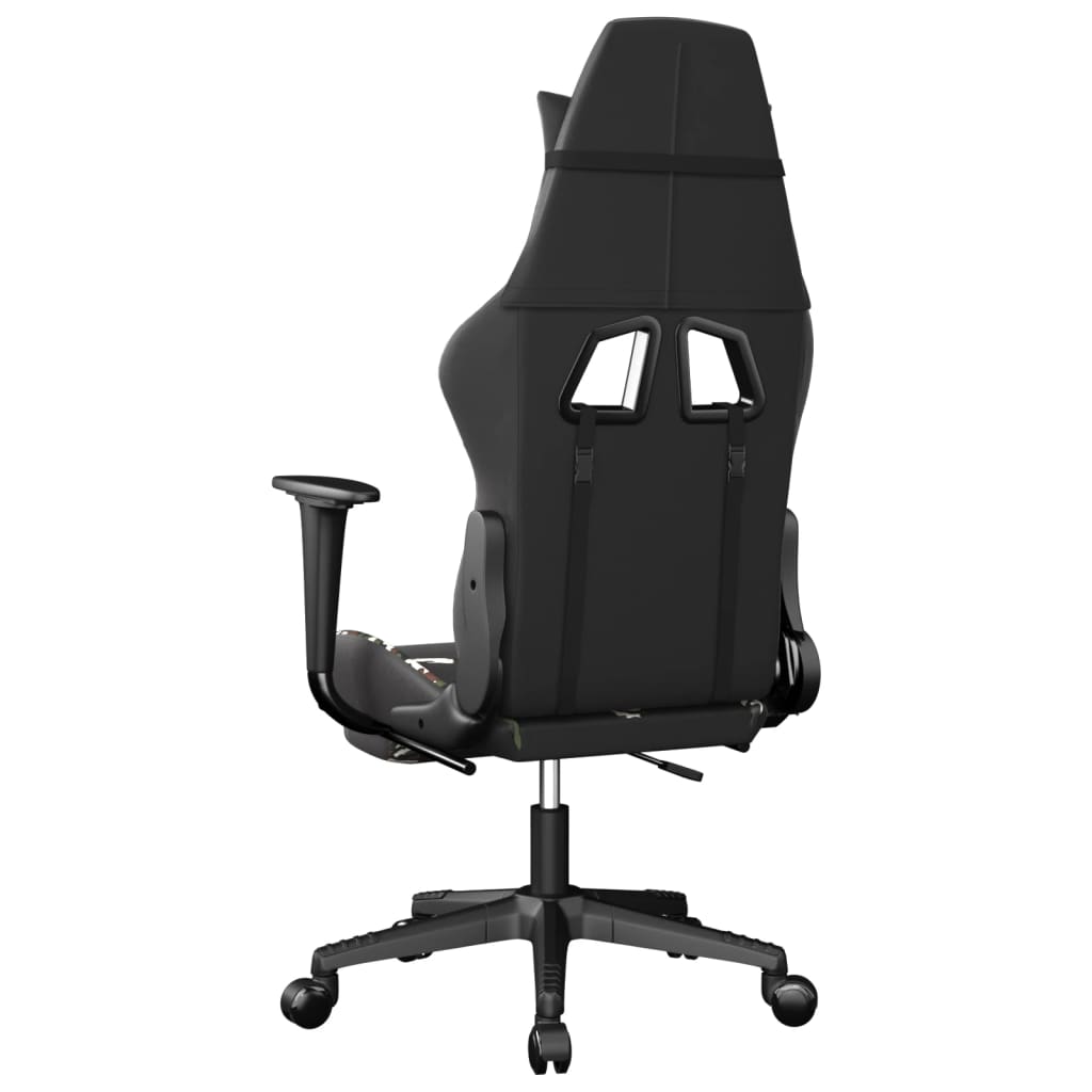 Gamestoel met voetensteun kunstleer zwart en camouflage is nu te koop bij PeponiXL, paradijselijk wonen!