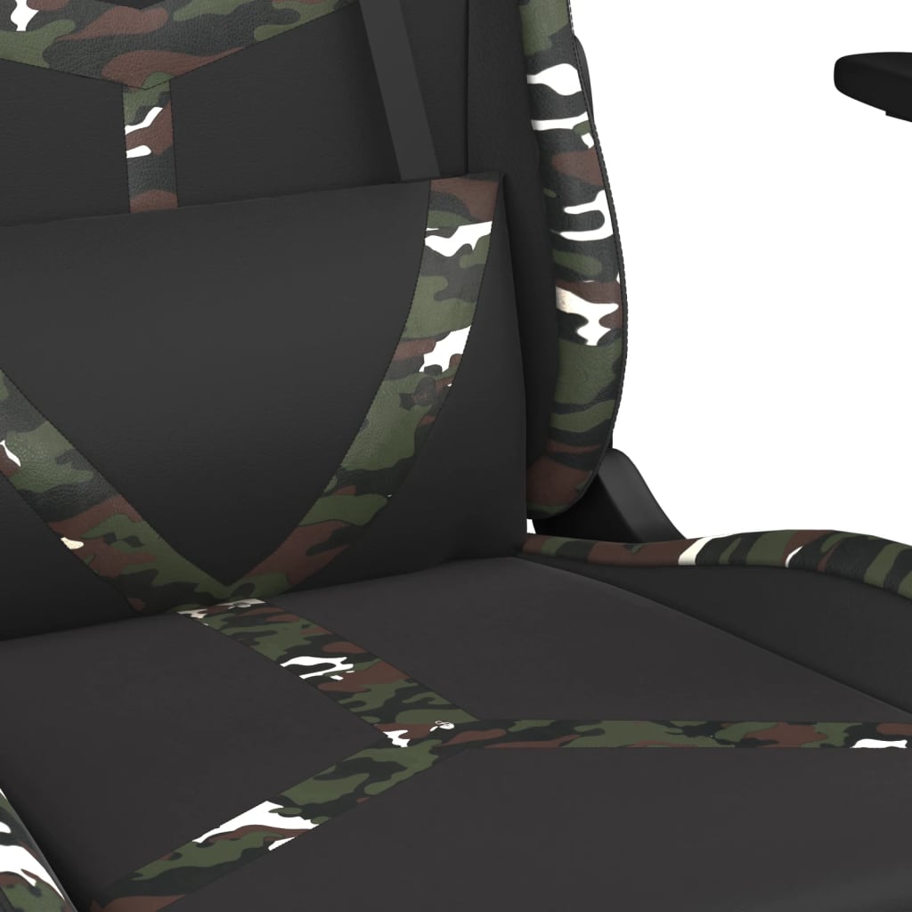 Gamestoel met voetensteun kunstleer zwart en camouflage is nu te koop bij PeponiXL, paradijselijk wonen!