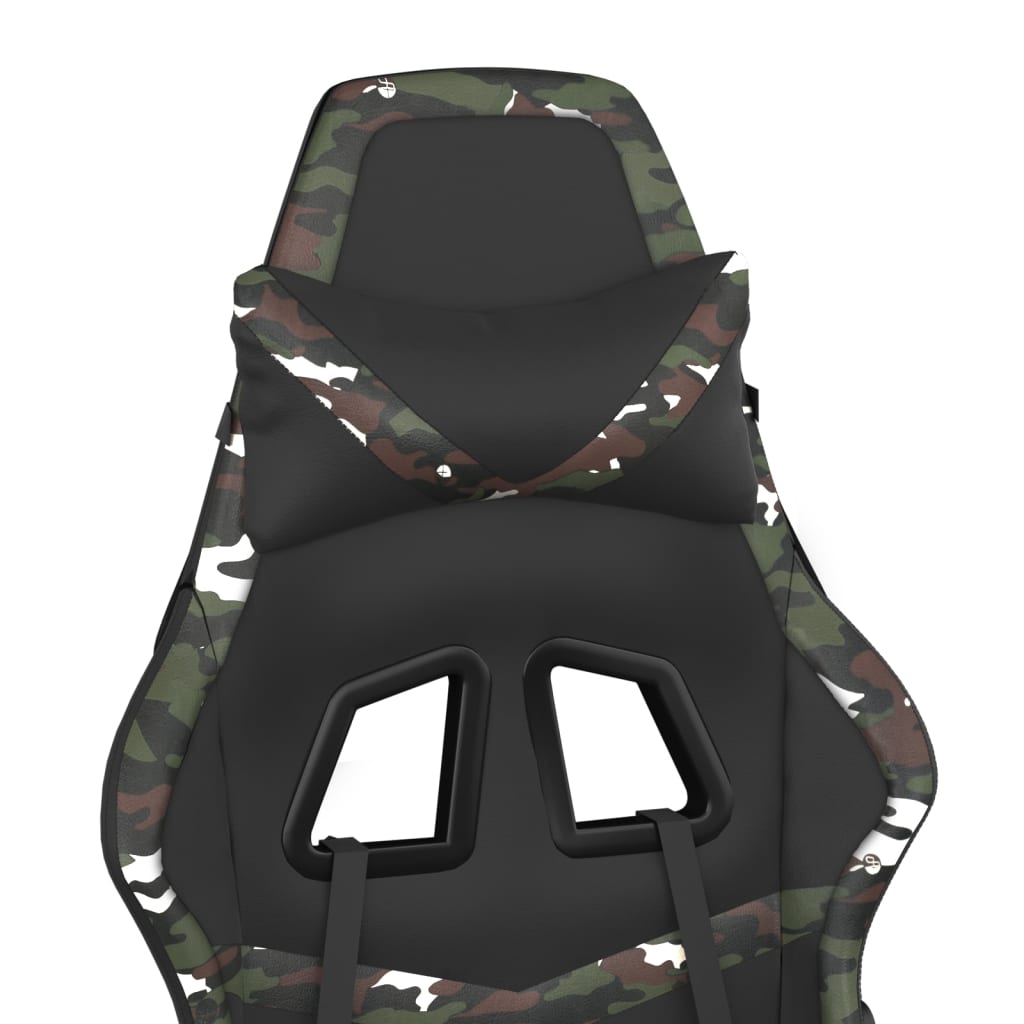 Gamestoel met voetensteun kunstleer zwart en camouflage is nu te koop bij PeponiXL, paradijselijk wonen!