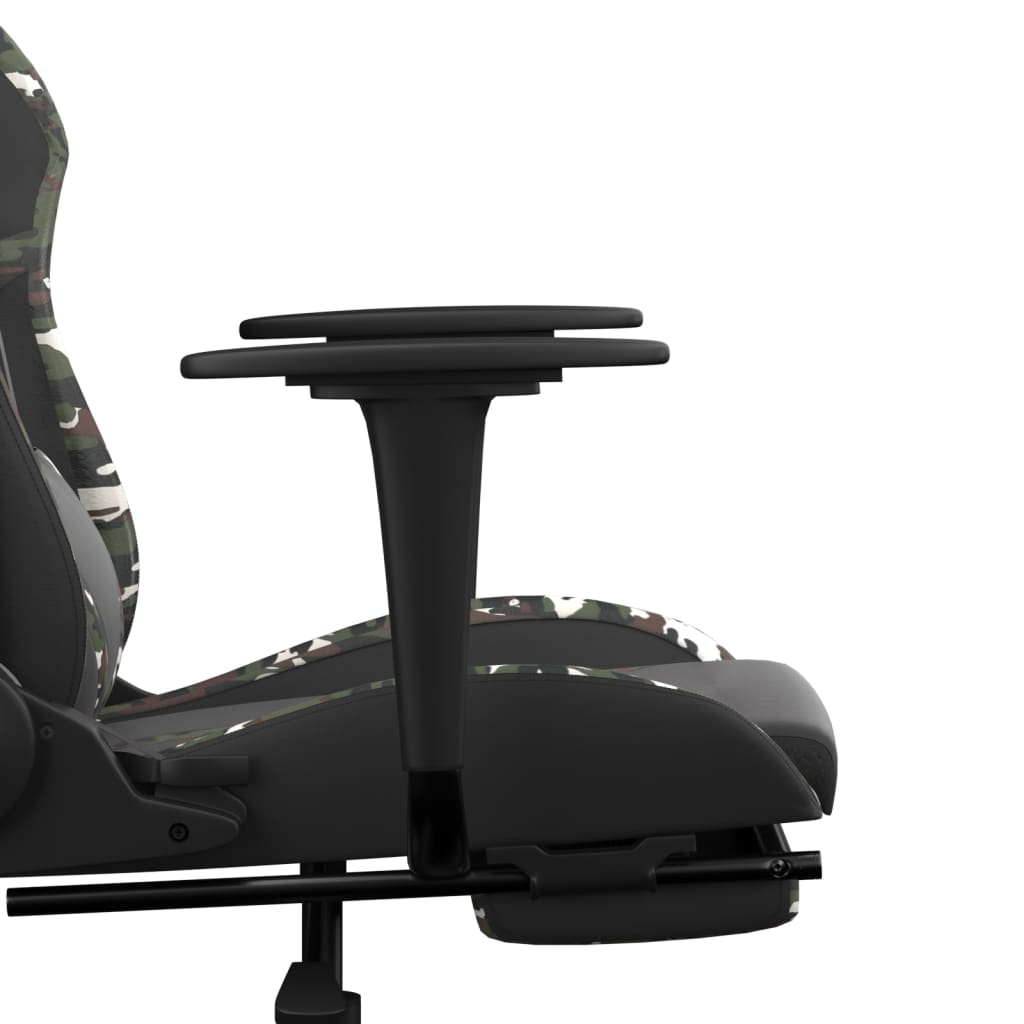 Gamestoel met voetensteun kunstleer zwart en camouflage is nu te koop bij PeponiXL, paradijselijk wonen!
