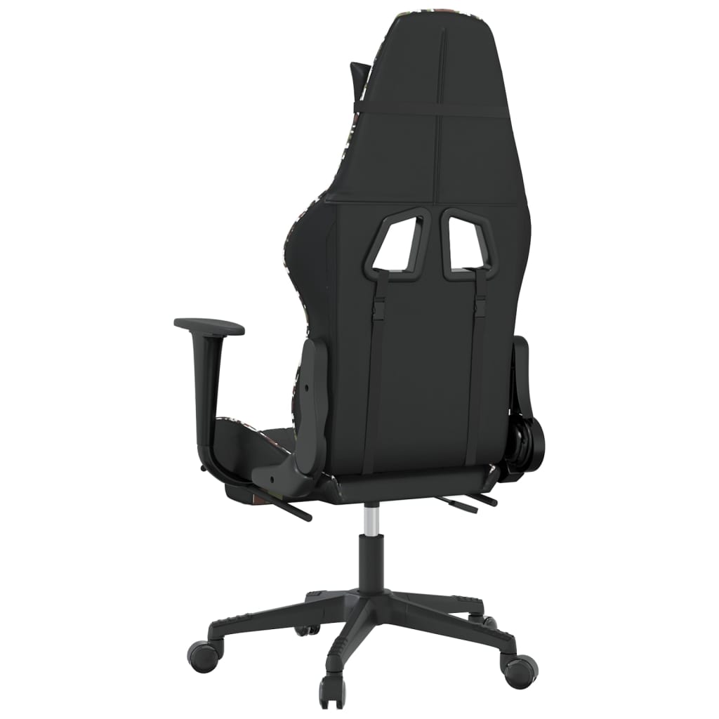 Gamestoel met voetensteun kunstleer zwart en camouflage is nu te koop bij PeponiXL, paradijselijk wonen!