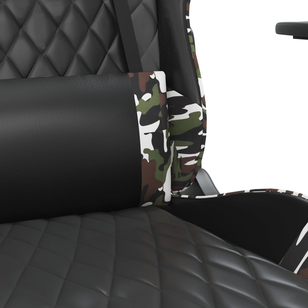 Gamestoel met voetensteun kunstleer zwart en camouflage is nu te koop bij PeponiXL, paradijselijk wonen!